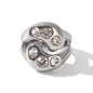 Anello Chunky silver con zirconi in acciaio inossidabile 304