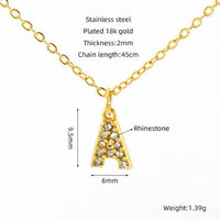 COLLANA LETTERA IN GOLD CON ZIRCONI IN ACCIAIO INOX 304