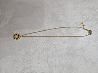 Collana con ciondolo cerchio infinito e zirconi in acciaio inox
