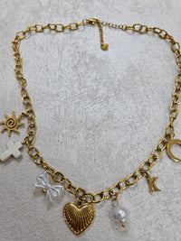 Collana cuore charm in acciaio inox