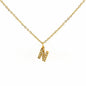 COLLANA LETTERA IN GOLD CON ZIRCONI IN ACCIAIO INOX 304