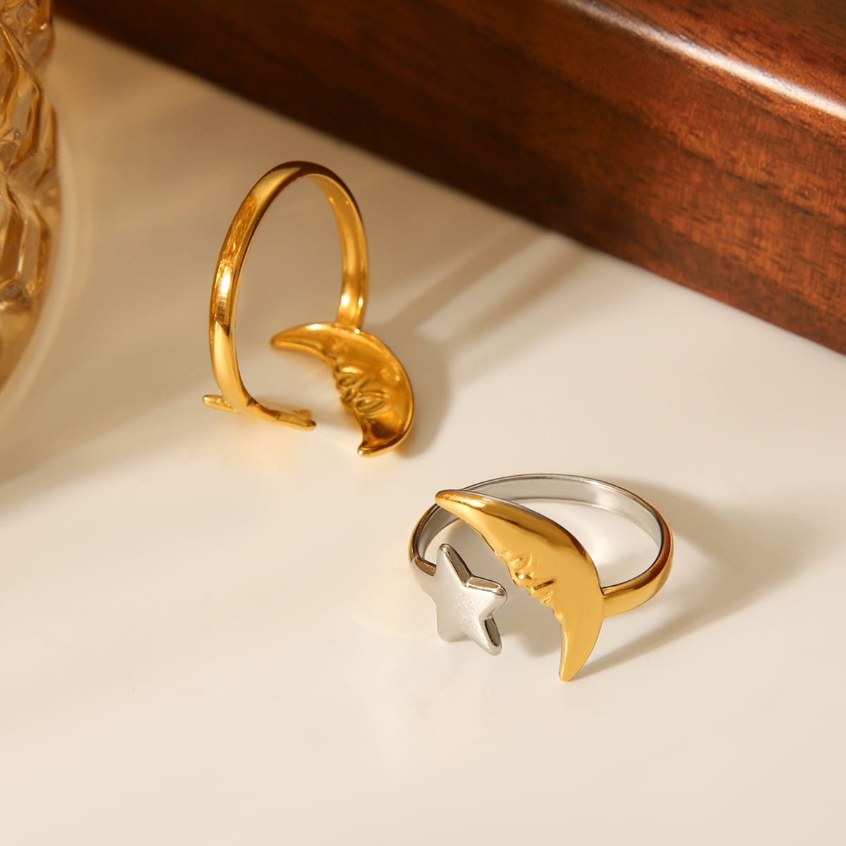ANELLO  COSTELLAZIONI IN ORO/AREGENTO IN ACCIAIO INOX 304