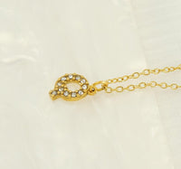 COLLANA LETTERA IN GOLD CON ZIRCONI IN ACCIAIO INOX 304