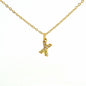 COLLANA LETTERA IN GOLD CON ZIRCONI IN ACCIAIO INOX 304