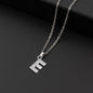 Collana a lettera in silver con zirconi in acciaio inossidabile 304