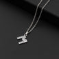 Collana a lettera in silver con zirconi in acciaio inossidabile 304
