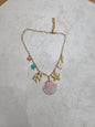 Collana conchiglia e charm in acciaio inox