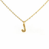 COLLANA LETTERA IN GOLD CON ZIRCONI IN ACCIAIO INOX 304