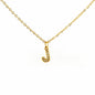COLLANA LETTERA IN GOLD CON ZIRCONI IN ACCIAIO INOX 304