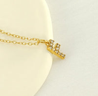 COLLANA LETTERA IN GOLD CON ZIRCONI IN ACCIAIO INOX 304