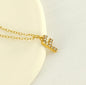 COLLANA LETTERA IN GOLD CON ZIRCONI IN ACCIAIO INOX 304