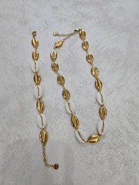 Completo conchiglie bracciale +collana in acciaio inox