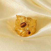 ANELLO TIGER IN ORO CON PIETRA ACCIAIO INOX 304