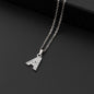 Collana a lettera in silver con zirconi in acciaio inossidabile 304