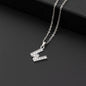 Collana a lettera in silver con zirconi in acciaio inossidabile 304