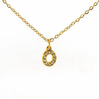 COLLANA LETTERA IN GOLD CON ZIRCONI IN ACCIAIO INOX 304