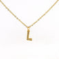 COLLANA LETTERA IN GOLD CON ZIRCONI IN ACCIAIO INOX 304
