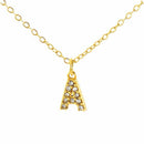 COLLANA LETTERA IN GOLD CON ZIRCONI IN ACCIAIO INOX 304