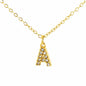 COLLANA LETTERA IN GOLD CON ZIRCONI IN ACCIAIO INOX 304