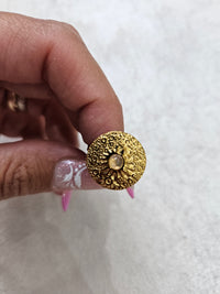 Anello pietra rosa in acciaio inox