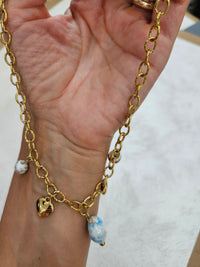 Collana charm con cuori in acciaio inox