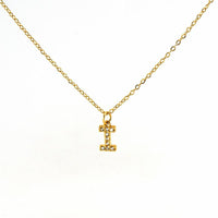 COLLANA LETTERA IN GOLD CON ZIRCONI IN ACCIAIO INOX 304