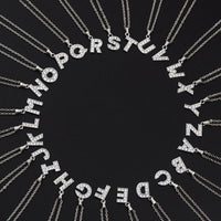 Collana a lettera in silver con zirconi in acciaio inossidabile 304