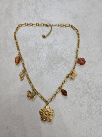 Collana farfalla con charm in acciaio inox