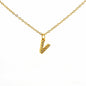 COLLANA LETTERA IN GOLD CON ZIRCONI IN ACCIAIO INOX 304
