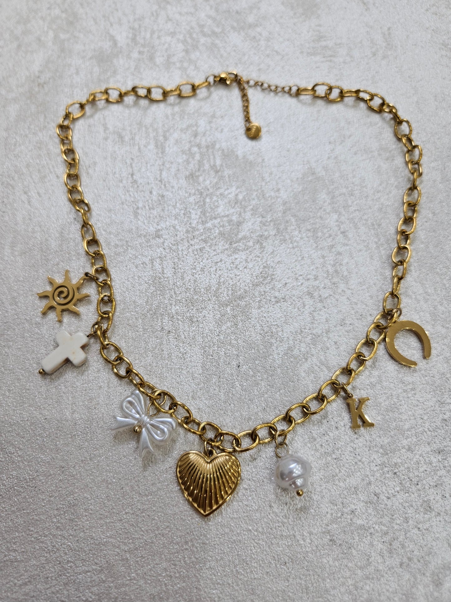 Collana cuore charm in acciaio inox