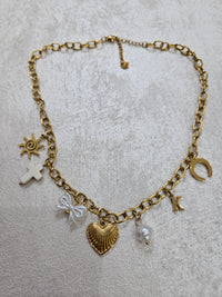 Collana cuore charm in acciaio inox