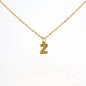 COLLANA LETTERA IN GOLD CON ZIRCONI IN ACCIAIO INOX 304