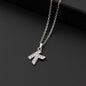 Collana a lettera in silver con zirconi in acciaio inossidabile 304