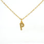 COLLANA LETTERA IN GOLD CON ZIRCONI IN ACCIAIO INOX 304