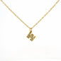 COLLANA LETTERA IN GOLD CON ZIRCONI IN ACCIAIO INOX 304
