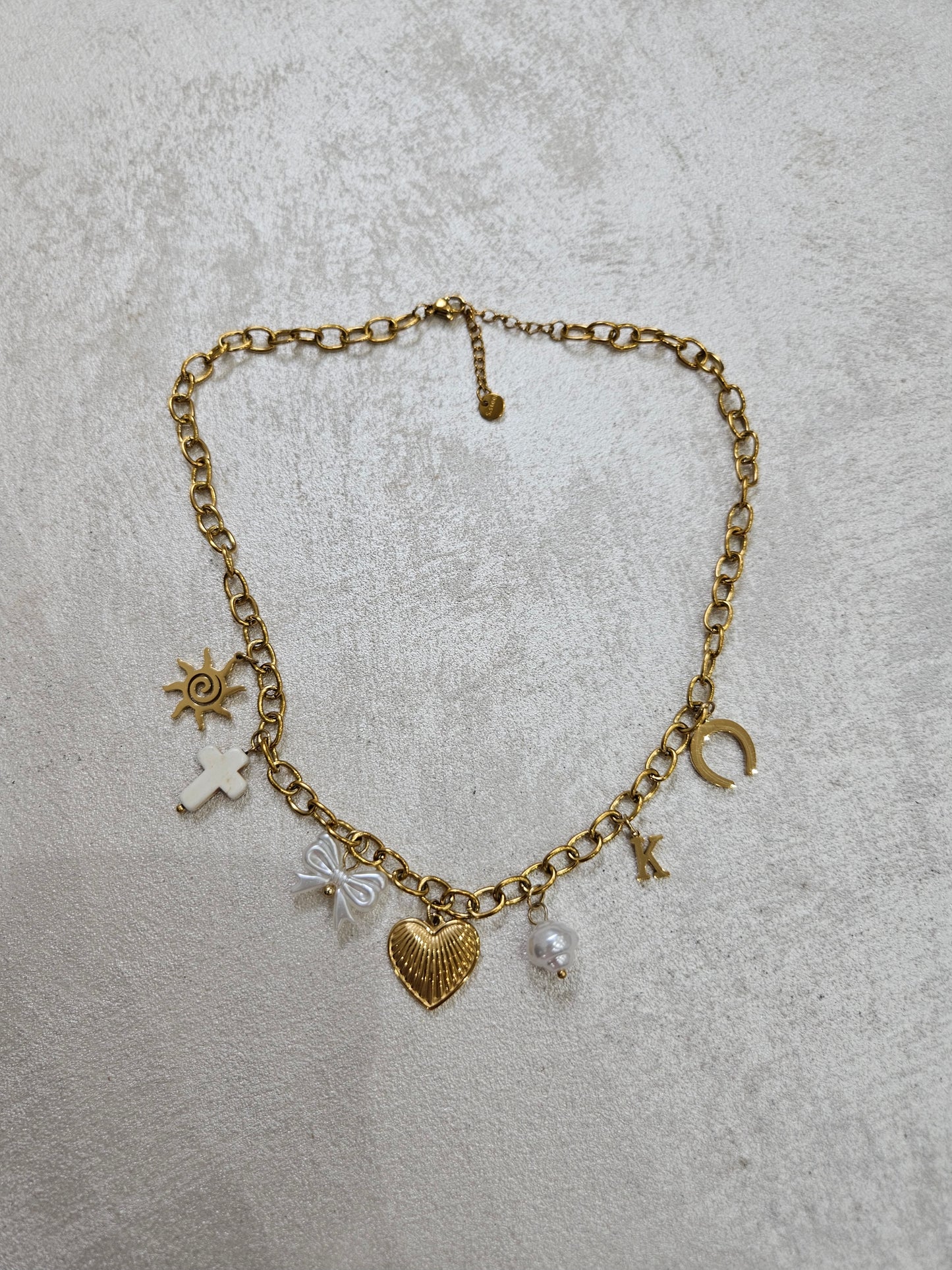 Collana cuore charm in acciaio inox