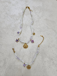Completo cocker bracciale +collana con charms acciaio inox