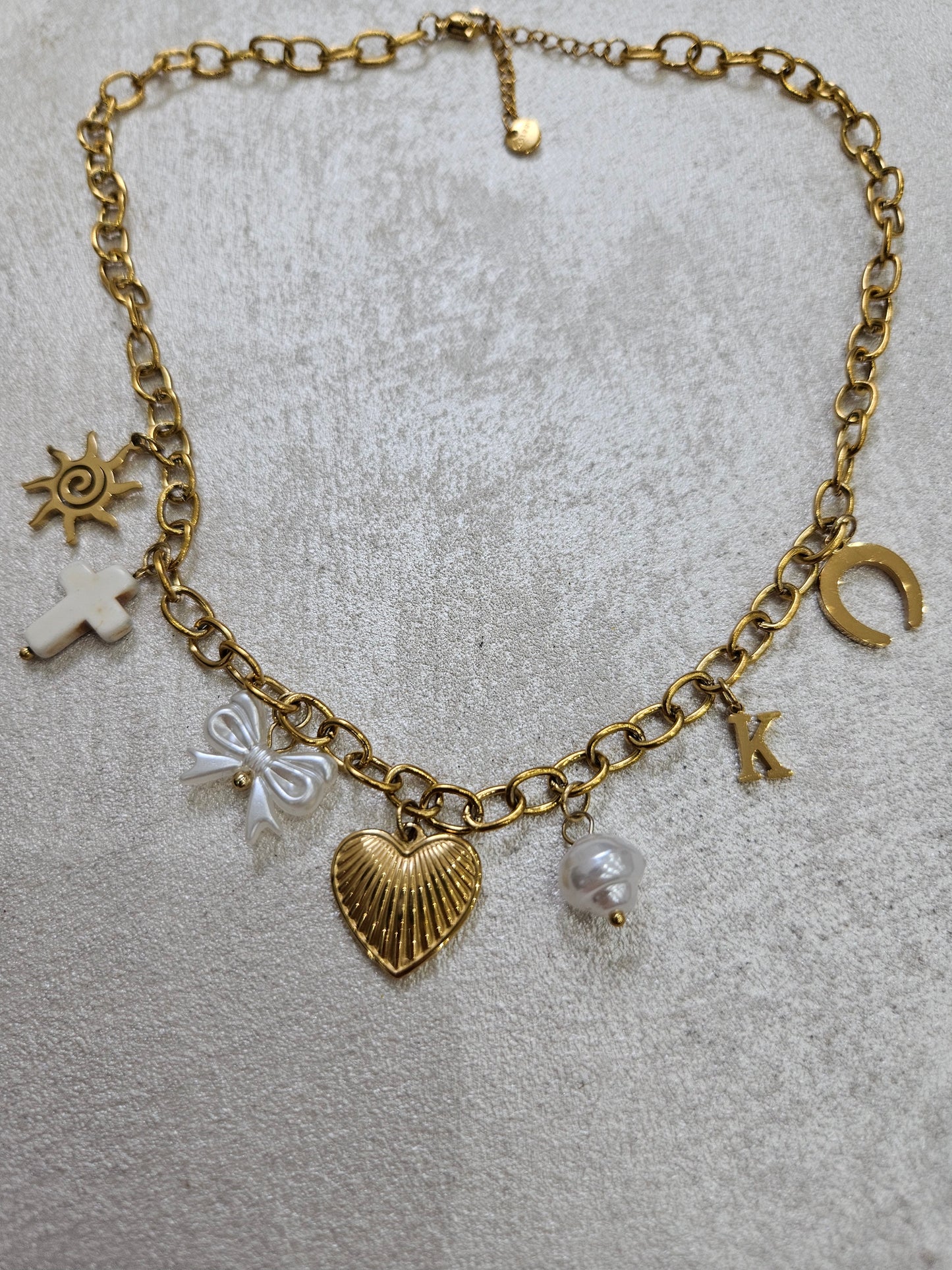 Collana cuore charm in acciaio inox
