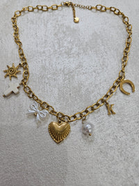 Collana cuore charm in acciaio inox