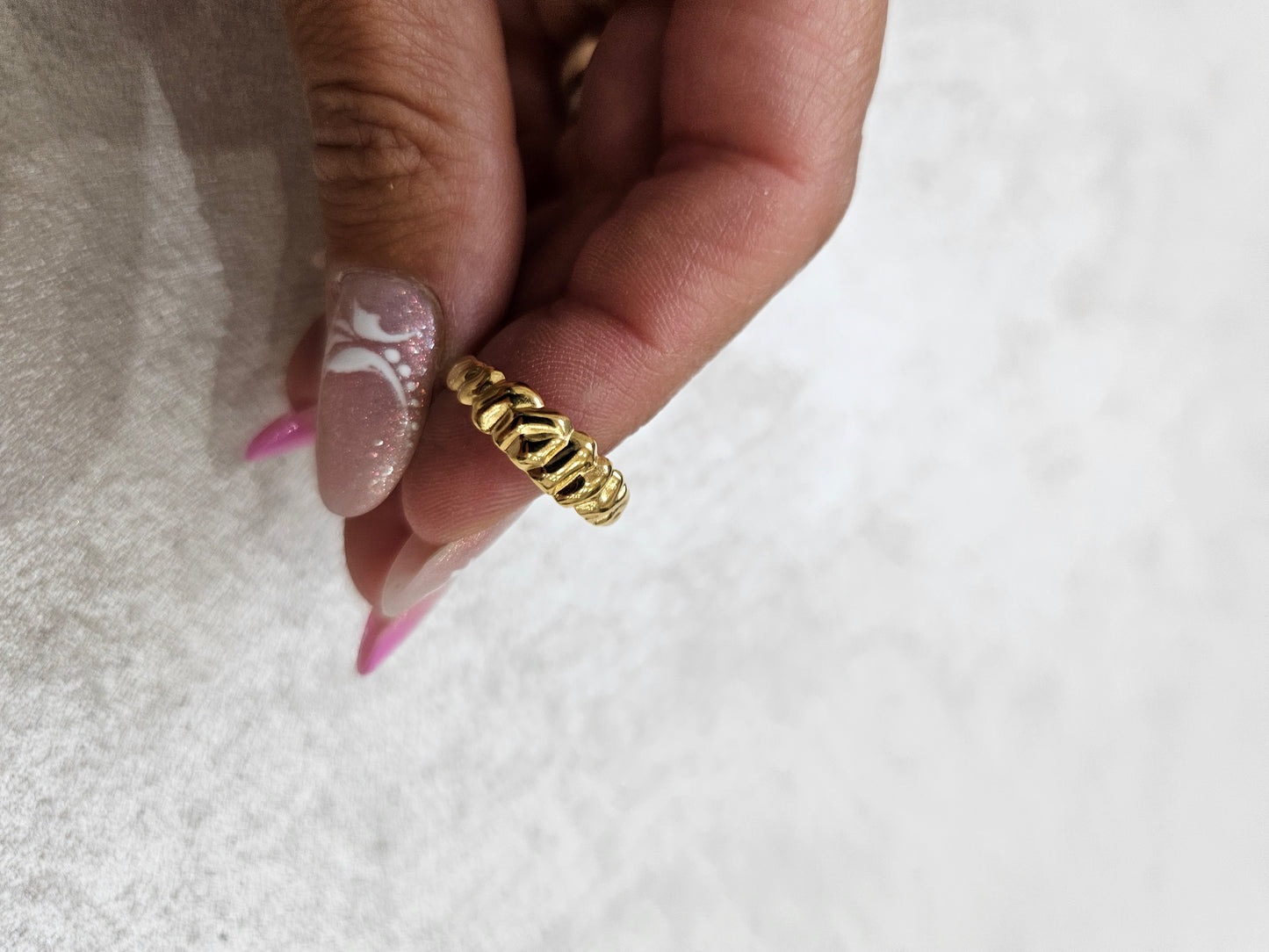Anello regolabile in oro in acciaio inox